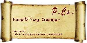 Porpáczy Csongor névjegykártya