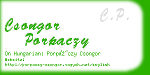 csongor porpaczy business card